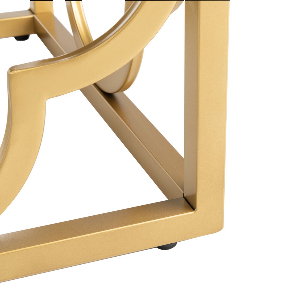SAFAVIEH Fleur Rectangle Bench | Grey / Gold |