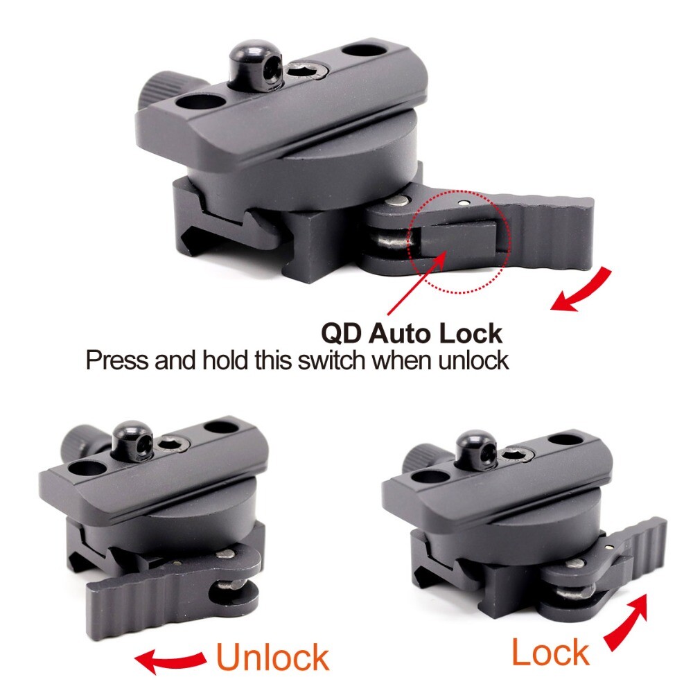 Multi_Function Bipod Adapter QD Picatinny Rail Mount Swivel Stud