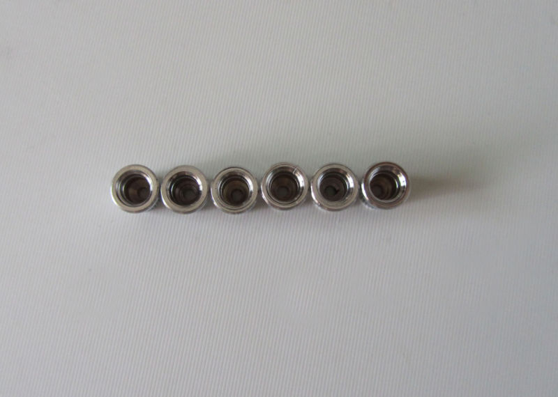 KAISH 6pcs Chrome String Through Body 5/16" String Ferrules for USA Telecaster