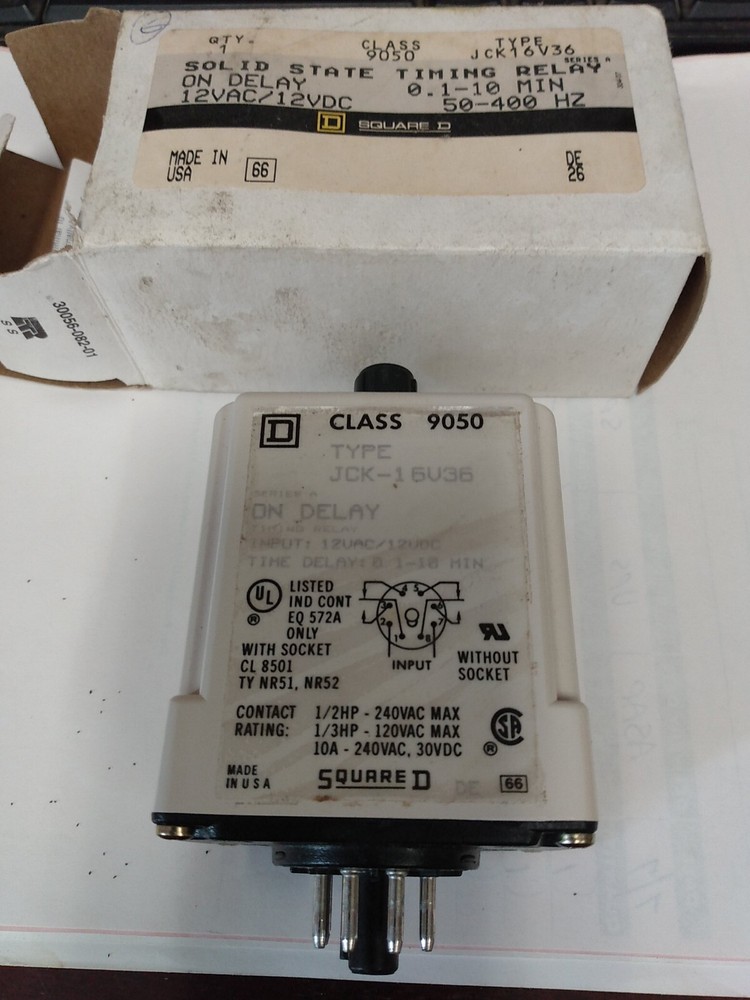 Square D 9050 JCK16V36 Timing Relay