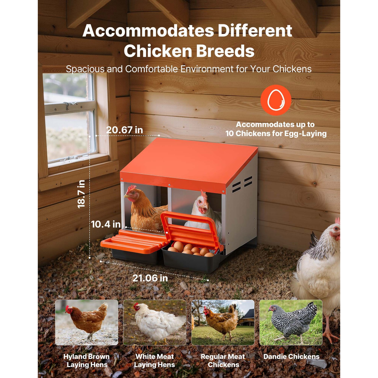 Uimoso Chicken Nesting Boxes with 2 Compartments for Egg Laying