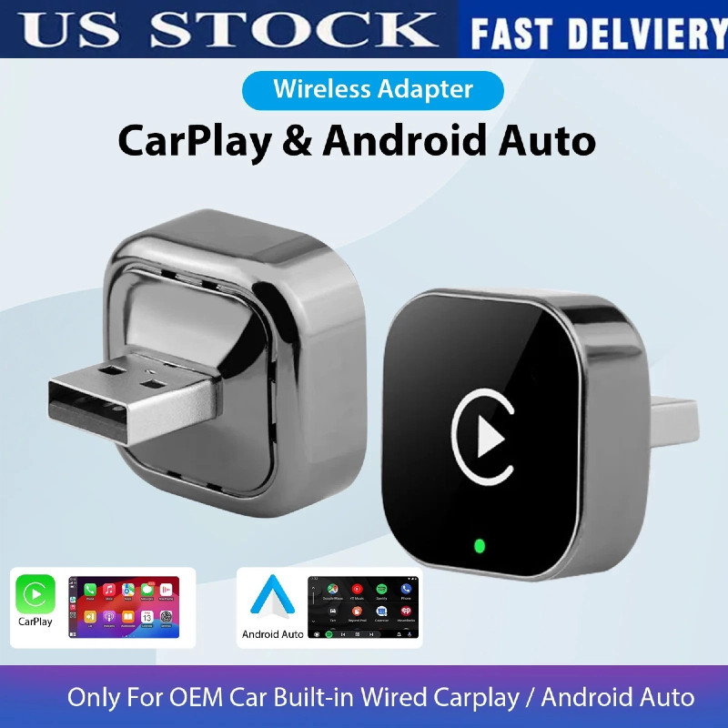 2025 USB Wireless CarPlay Adapter For iPhone Apple Wireless Dongle Plug＆ Play-US