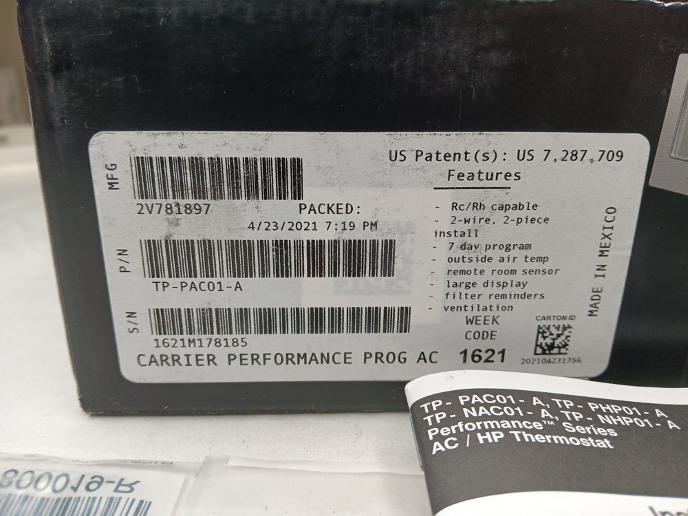Carrier TP-PAC01-A Performance Edge Programmable Thermostat