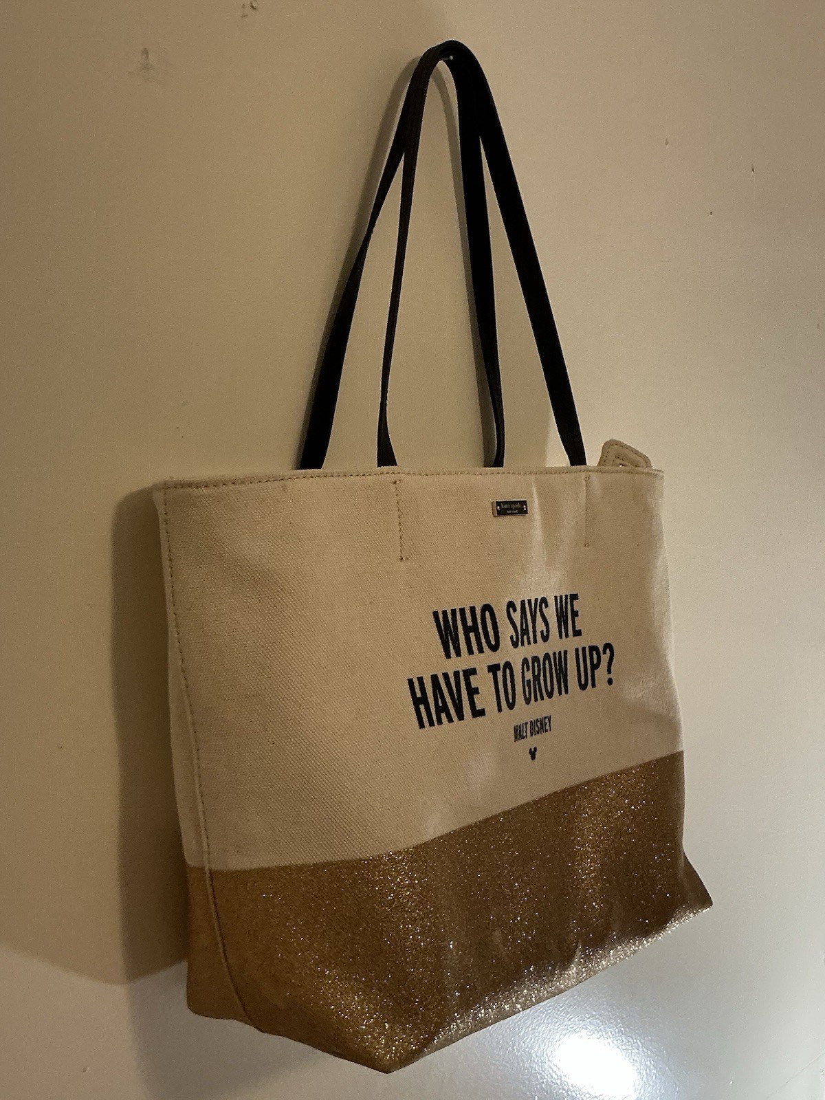 A Rare Vintage Disney Kate Spade Who says we have to grow up? Large Tote Handbag