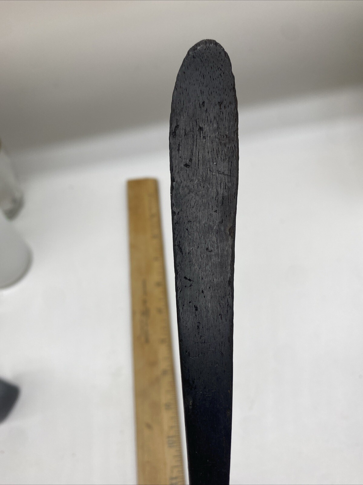 Antique Large Victorian Ornate Silver Serving Fork Wooden Handle 12"