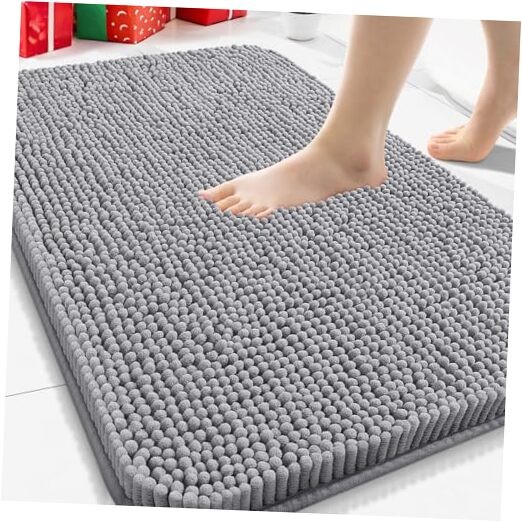 Bathroom Rugs 30x20, Extra Soft Absorbent Shaggy 30" x 20" Rectangular Grey