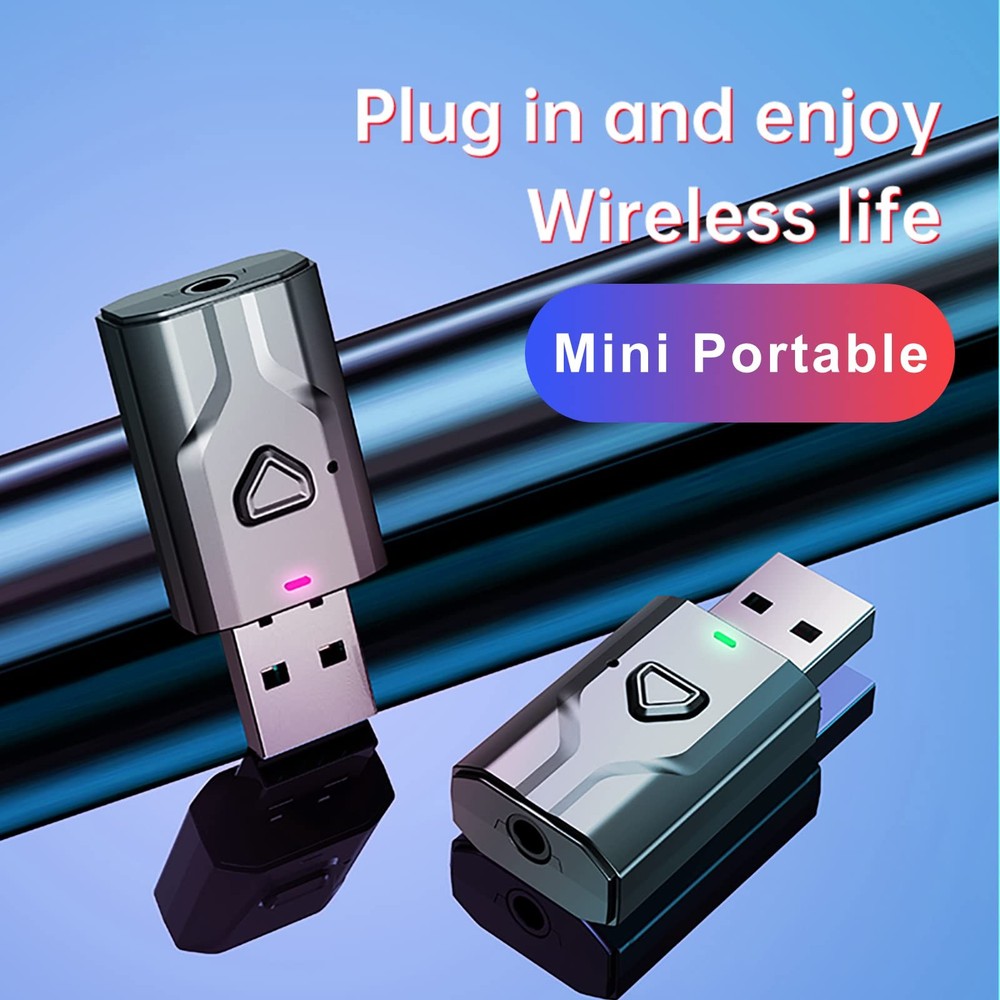 Bluetooth 5.0 2-in-1 Transmitter and Receiver, Low Latency USB Bluetooth Audi...
