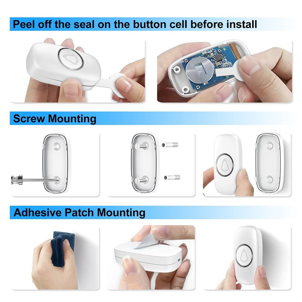 SECRUI Wireless Doorbell, Easy installation, Waterproof, Adjustable Volume, 5...
