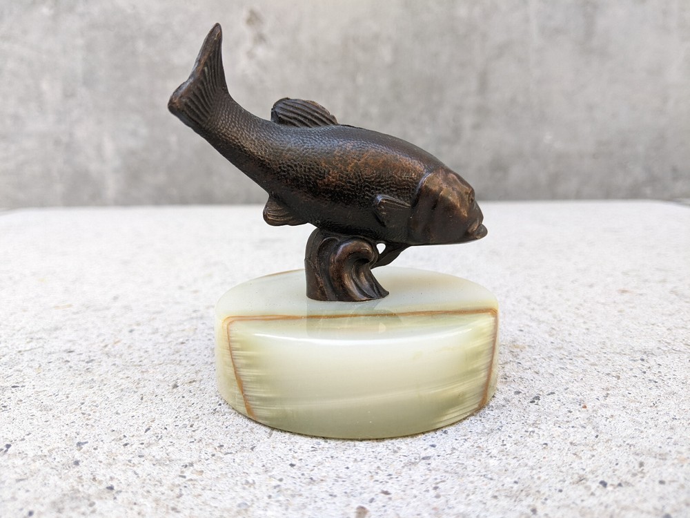 Solid Bronze Sculpture mounted on Onyx Base