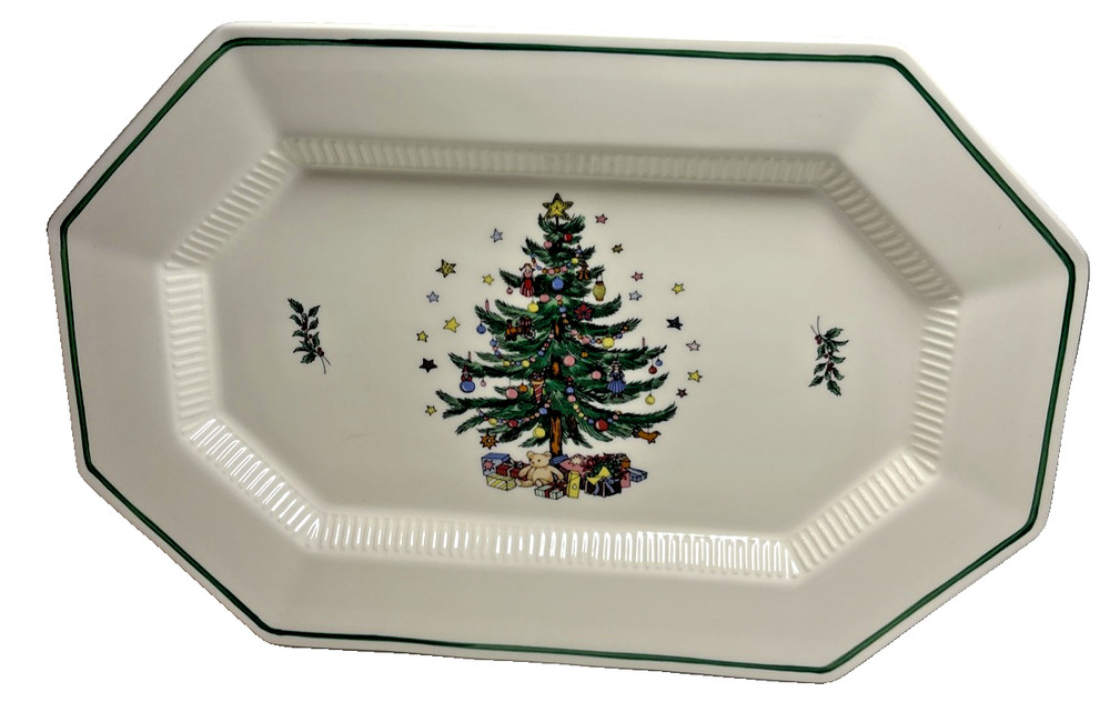 Christmastime Nikko Meat Serving Platter Octagonal  16"