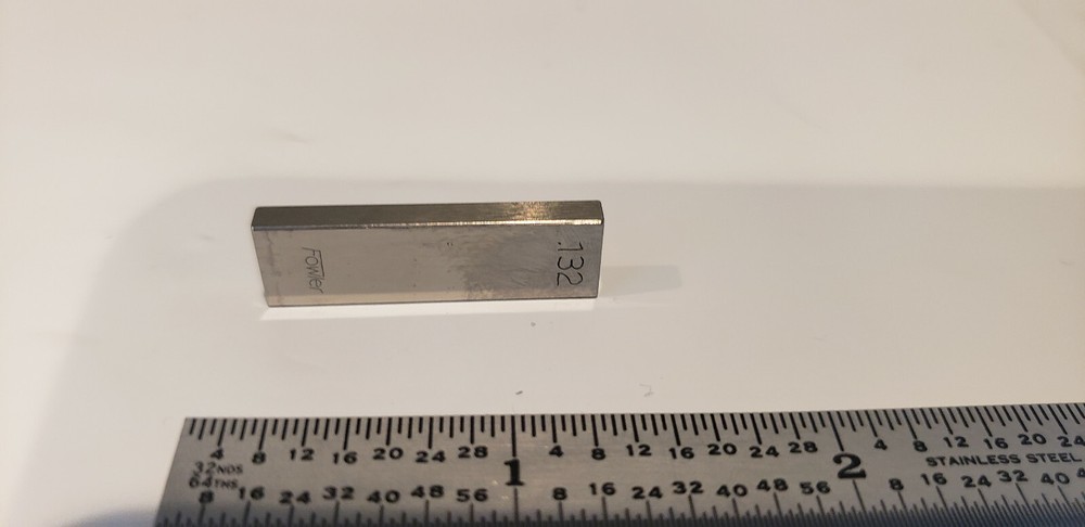 .132" Fowler Rectangular Steel Gage Gauge Block.