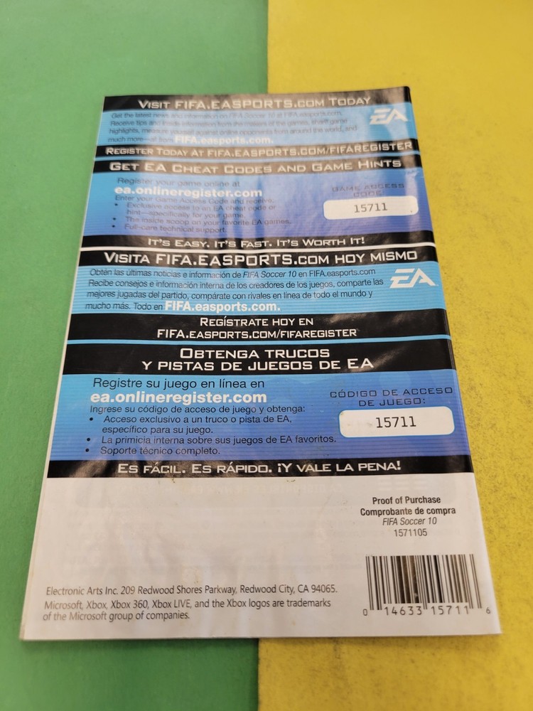 FIFA Soccer 10 Microsoft Xbox 360 - Manual Only