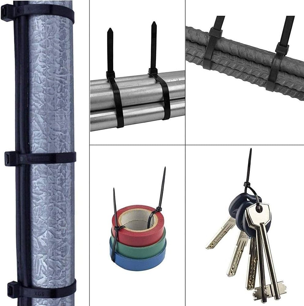 Black zip ties large Cable Nylon 16 inch long Zip Medium,