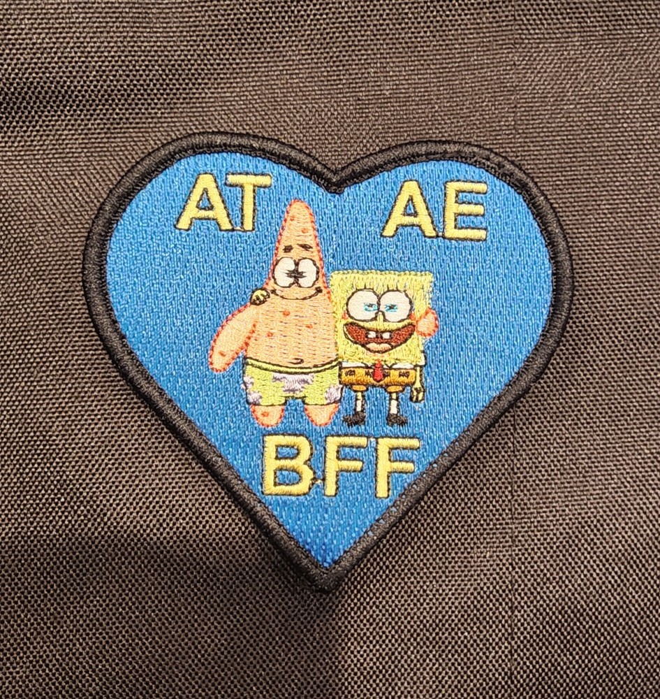 AT & AE BFF Spongebob Patrick Embroidered Military Morale Patch NEW