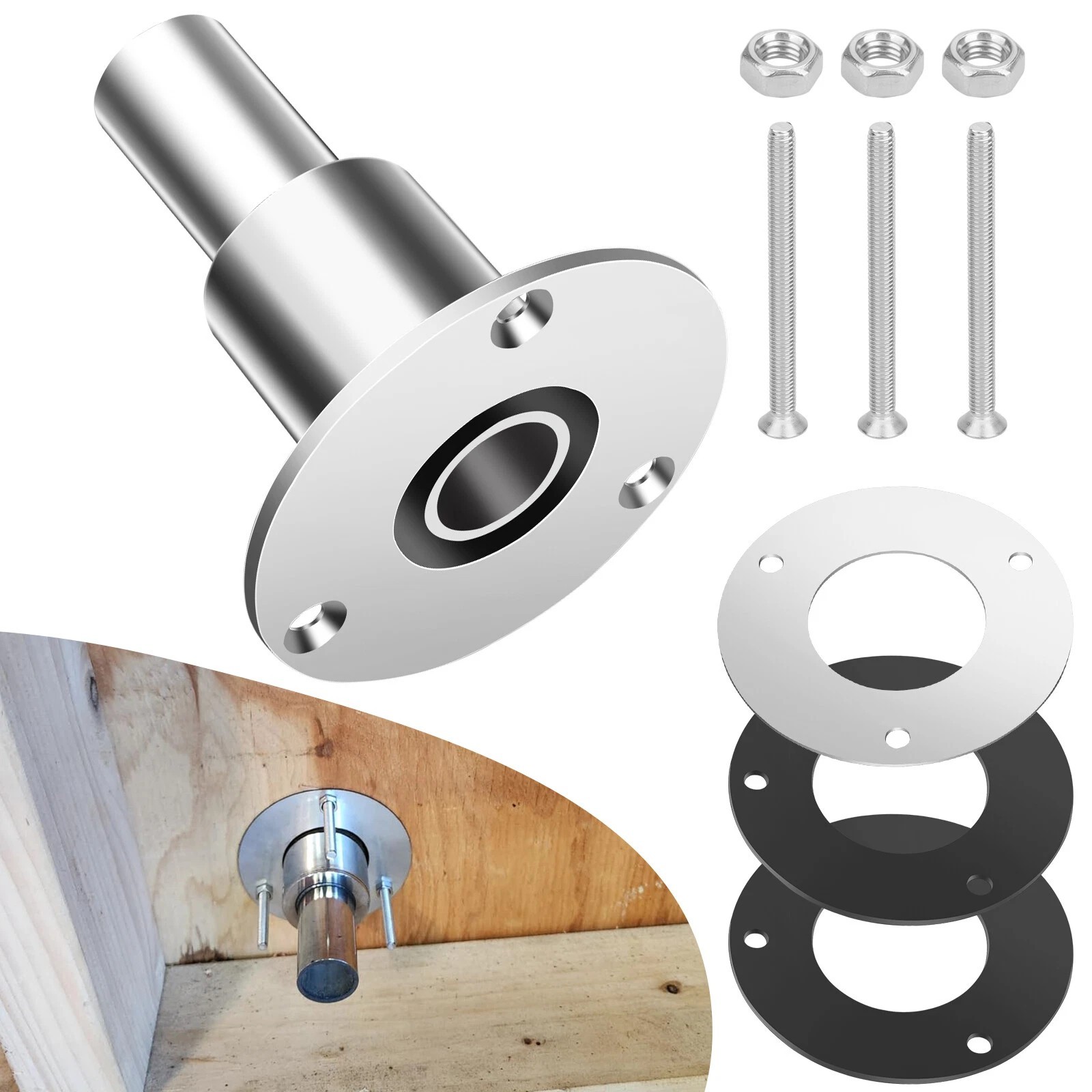 For Diesel Heaters 316 Stainless Steel Thru Hull Exhaust Fittings 24mm Pipe Tube