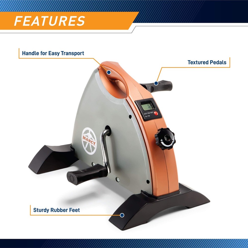 Marcy Cardio Mini Cycle – Portable Cardio Machine with Variable Resistance for