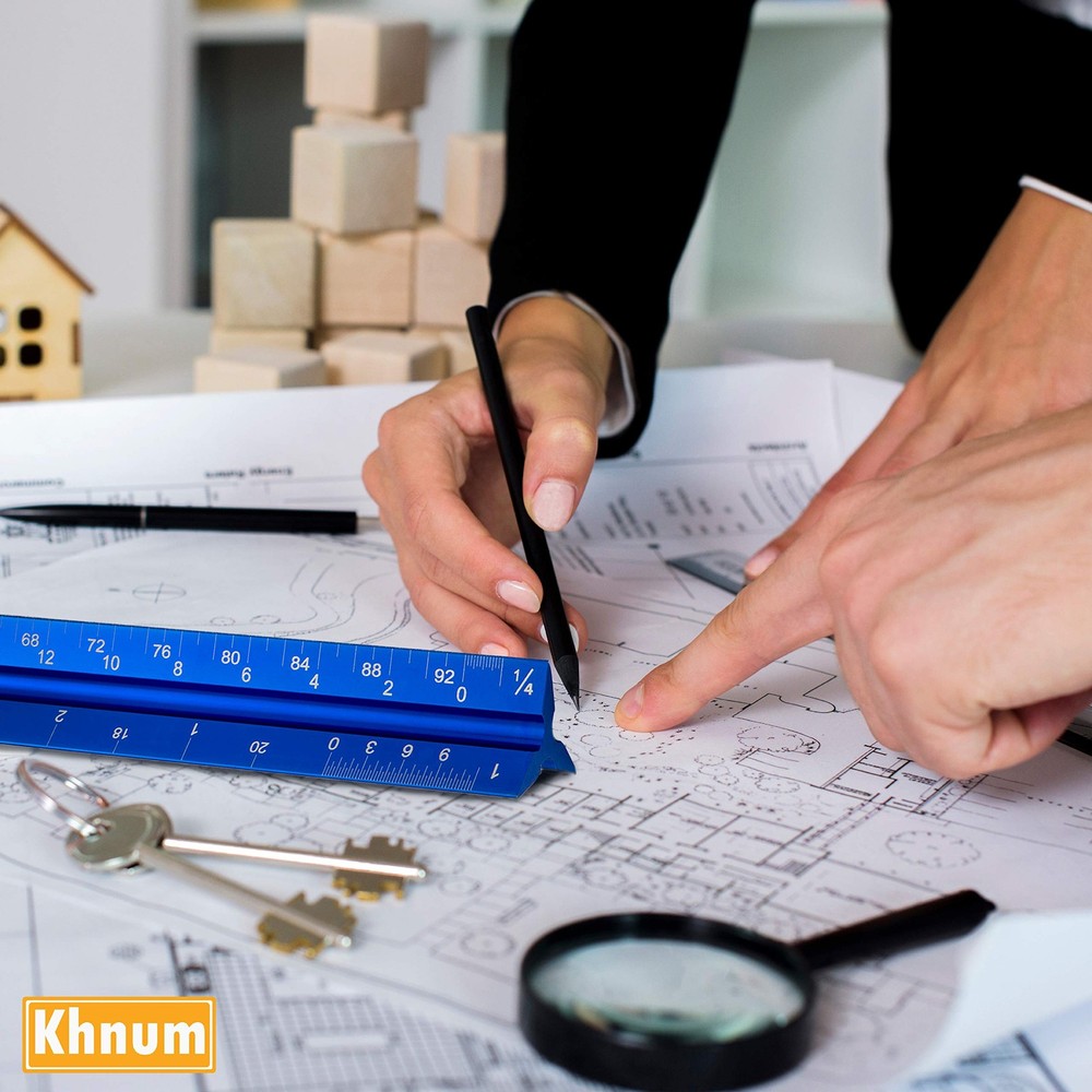 12-Inch Architectural and Engineering Scale Ruler Set (Imperial) | Black