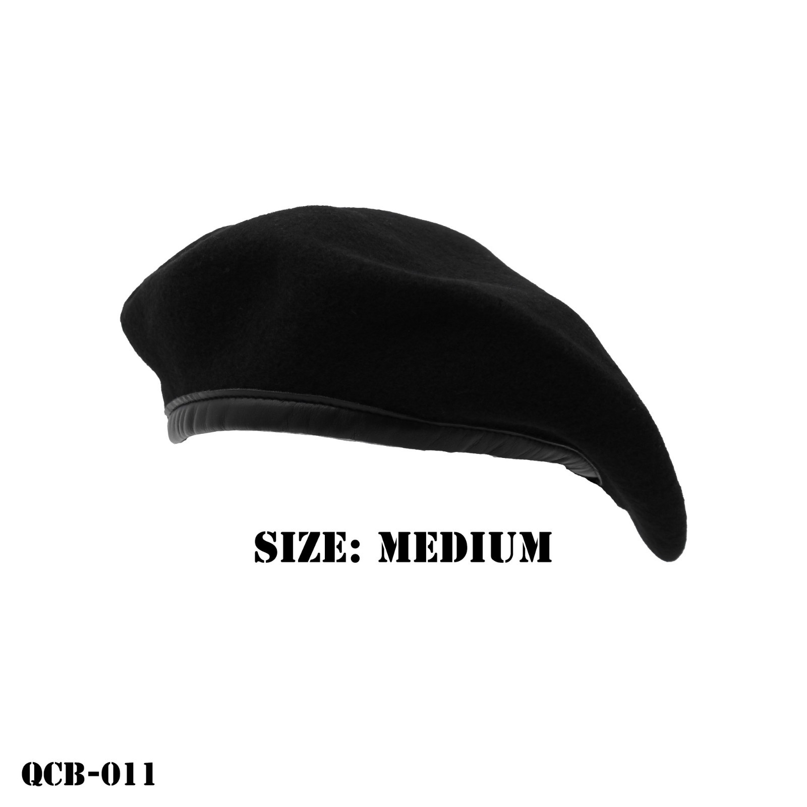 Black Beret US Military Issue ~ Medium ~ Para Deluxe 100% Wool ~ NEW ~ USA