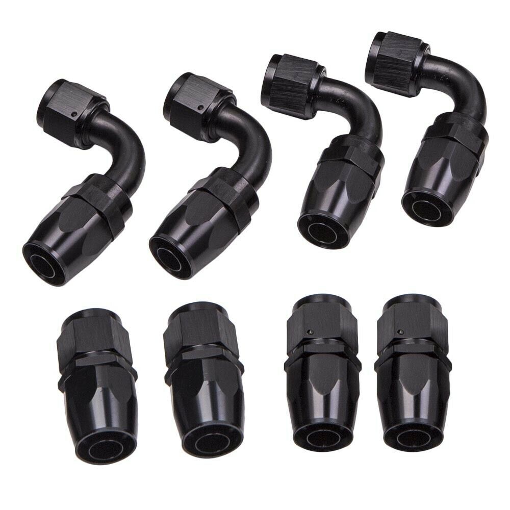 AN10 Oil Catch Can Reservoir Tank w Dual Breather Filter Baffled Tank Kit 4 Port