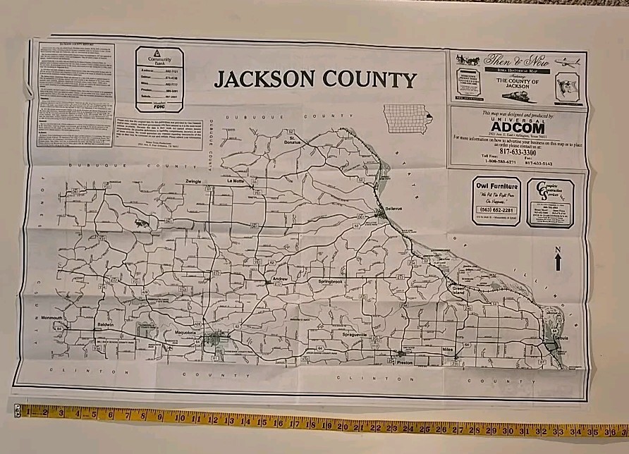Jackson County Iowa Map Folding Map