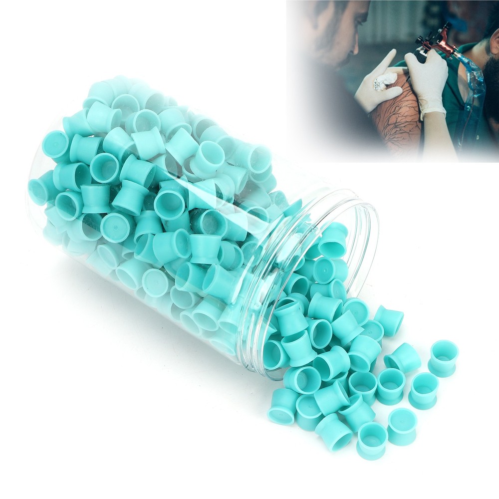 300pcs Disposable Tattoo Ink Cups Blue