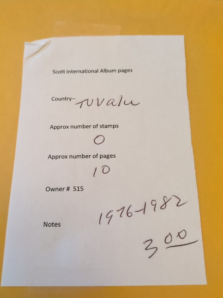 APC Z6429 Scott International Pages TUVALU 1976-1982