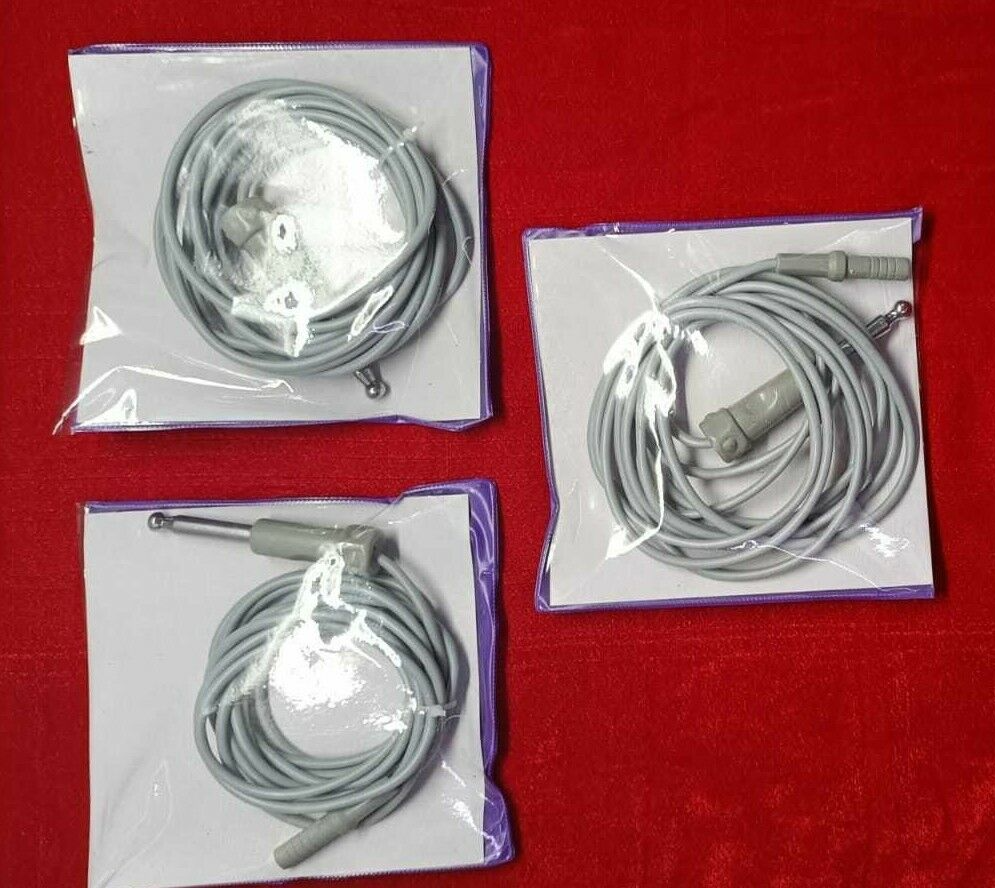 Monopolar Laparoscopic Cable Cord one Side 4mm Female Hole Reusable 3pc