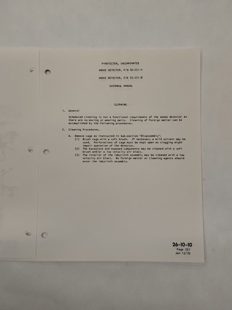 Pyrotector Incorporated Smoke Detector Overhaul Manual-Original