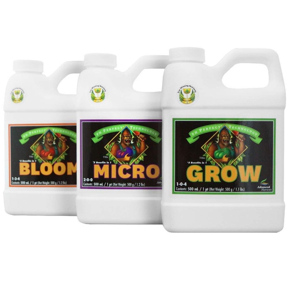 Advanced Nutrients ANBGMBD500 Bloom, Micro, Grow Fertilizer Bundle, 500ml Eac...