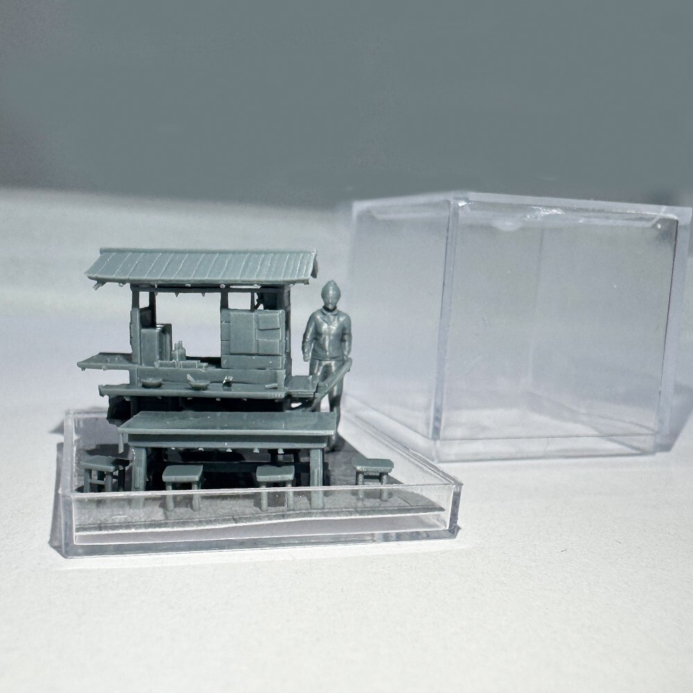 1:64 Snack Stalls Breakfast Shops Display Boxes Pushcart Decorative Scenes
