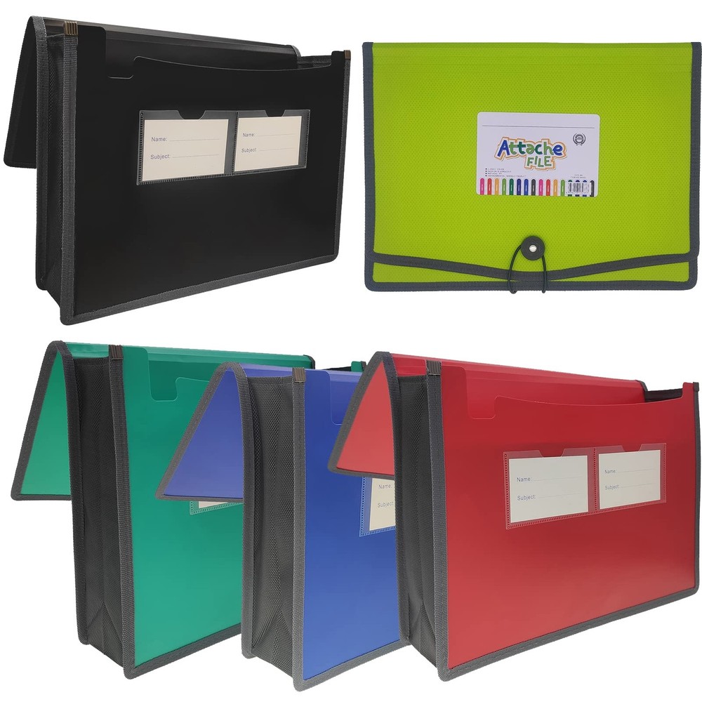 Premium Quality Plastic Expanding File Folder Document Organizer, 3.5" Expans...