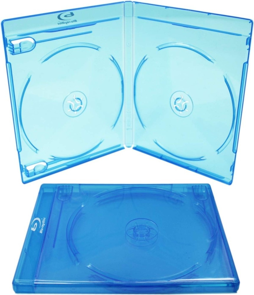 25 Empty Standard Double Blue Replacement Boxes/Cases for Blu-Ray Disc Movies...
