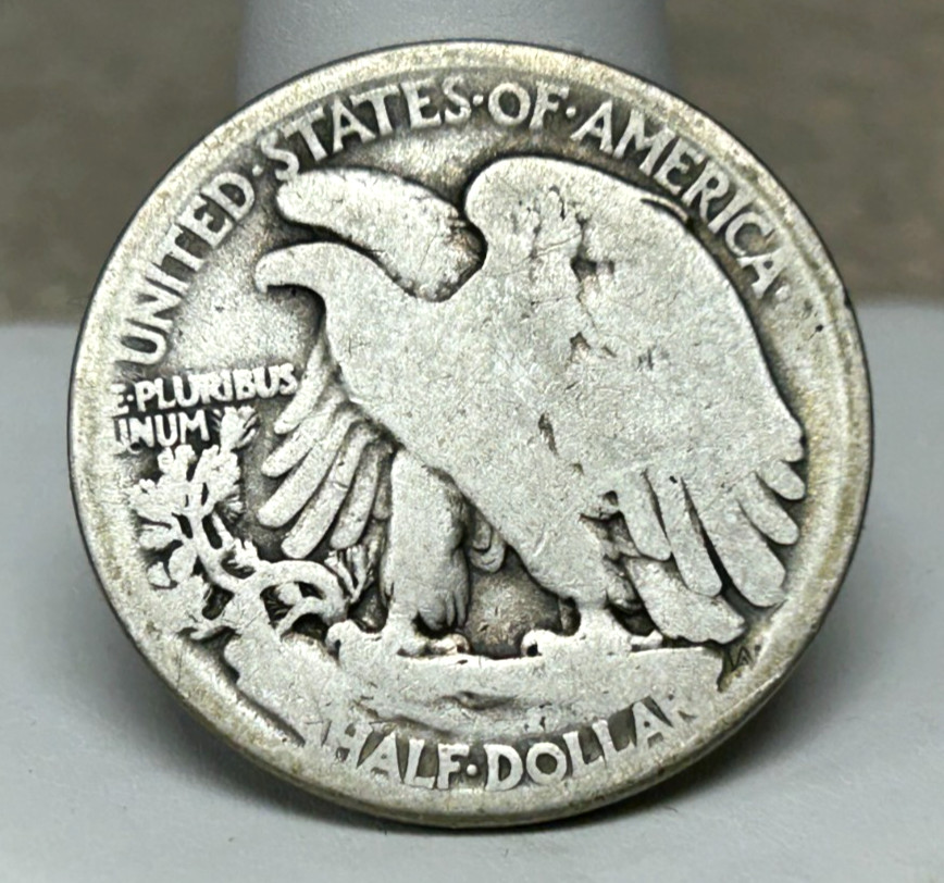 1921 Walking Lib. Half Dollar - Decent Grade - Old Cleaning - Mostly Readable
