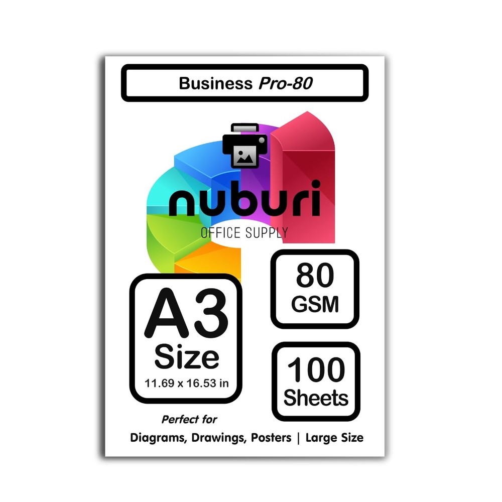Premium A3 Size Printer Paper - Smooth Bright White 100 Sheets,
