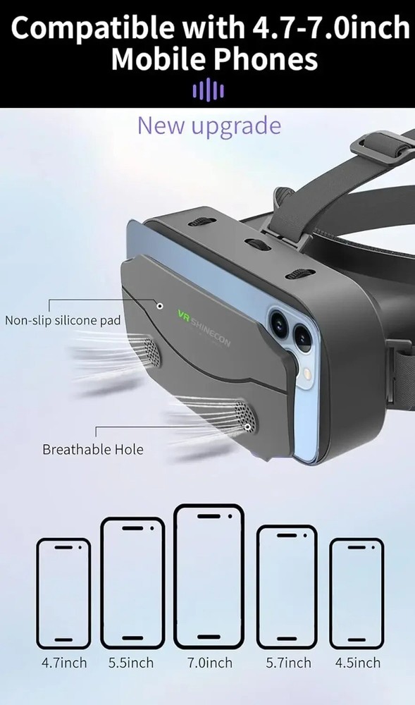 Virtual Reality VR Headset 3D Glasses for Android iPhone