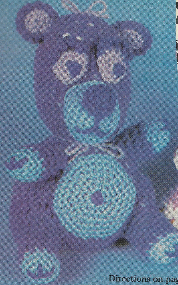 vintage, Blueberry Bear crochet pattern instructions