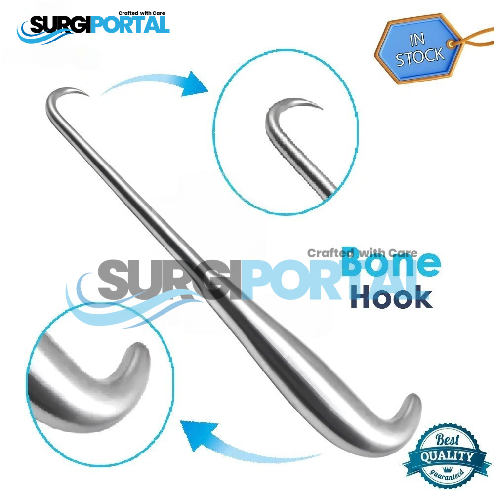Bone Hook 7.5", Sharp 3/8" (10 mm) Deep Orthopedic Surgical Instruments