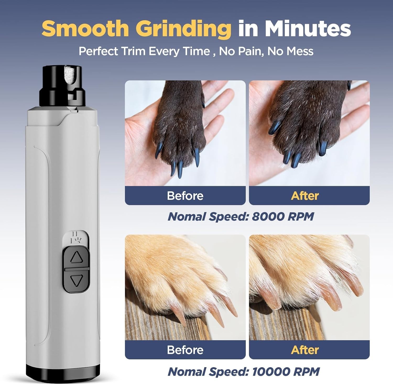 Upgraded Silent Groom Pro Nail Grinder Heusom Silent Grind Pro for Dogs Nail NEW