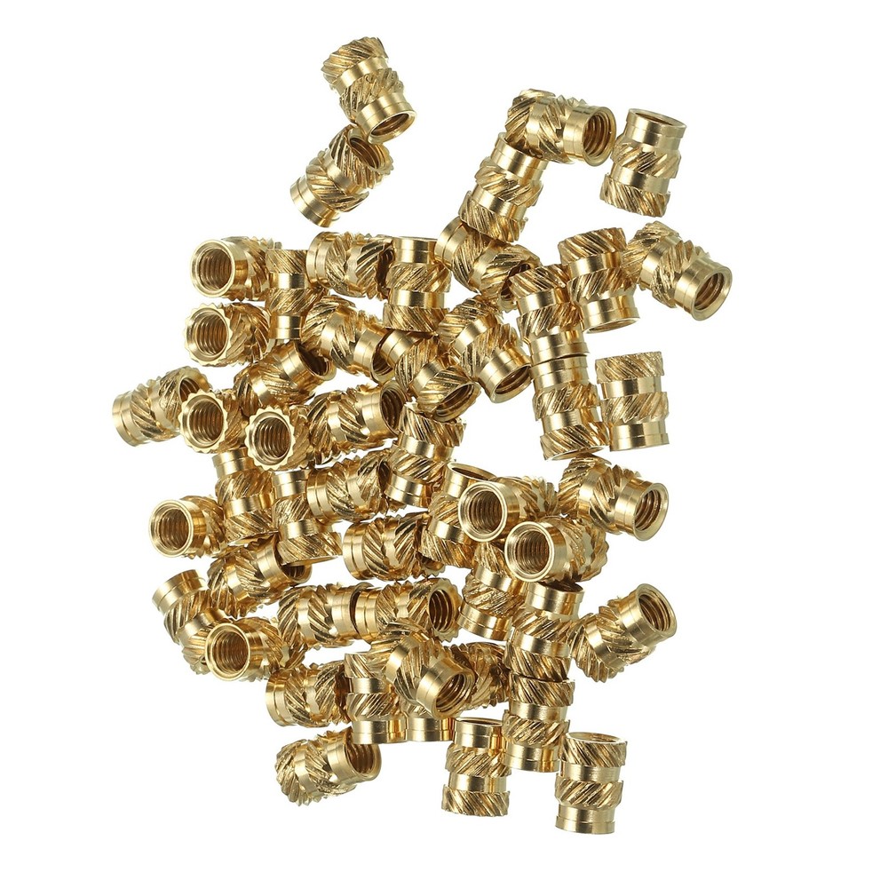20 Pcs M6 Threaded Inserts Metric Knurled Nuts Brass Heat-Set Inserts