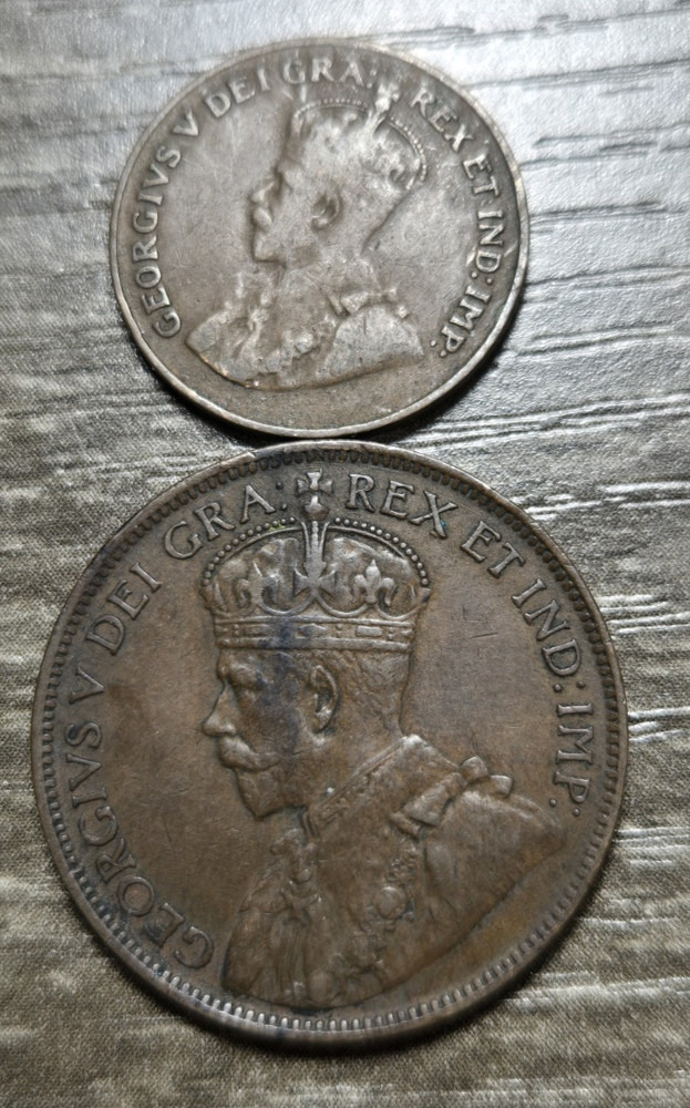 1920 CANADA LARGE CENT & SMALL CENT PR205 *COMBINED SHIP