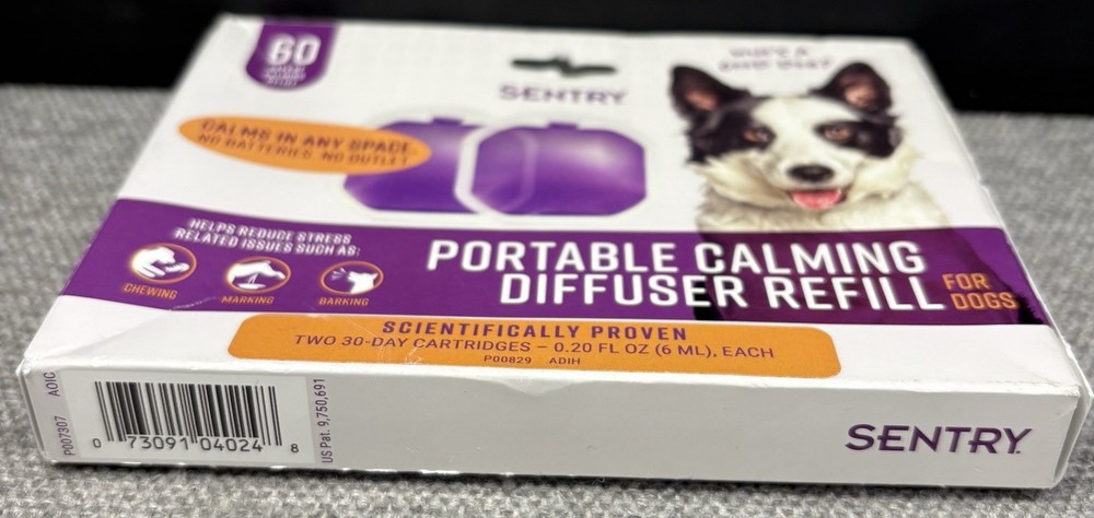 SENTRY Portable Pheromone Calming Diffuser Refill for Dogs 2 Pack 60 Days Total
