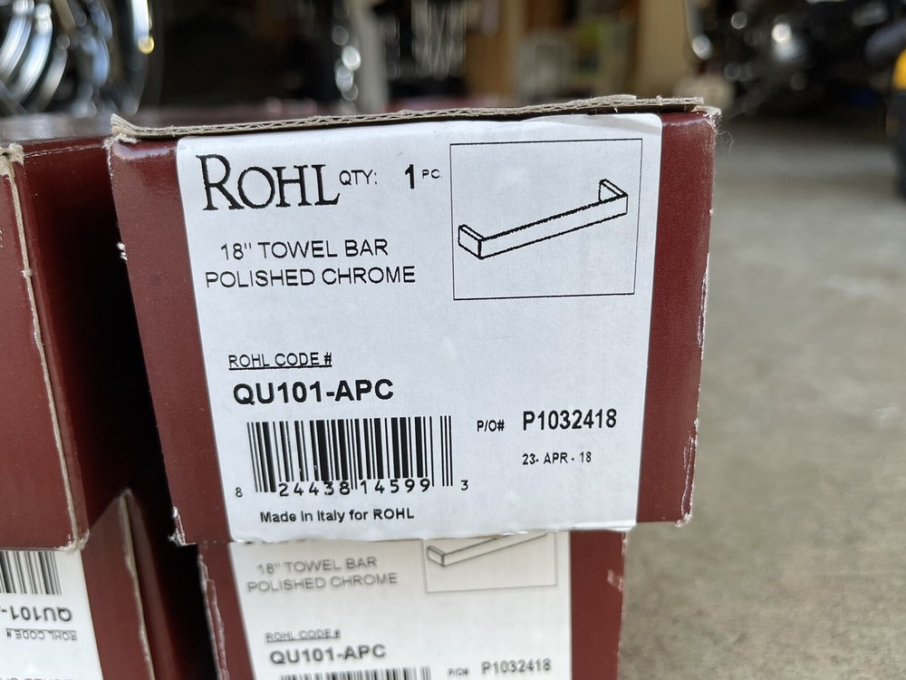 Rohl 18” Towel Bar Polished Chrome