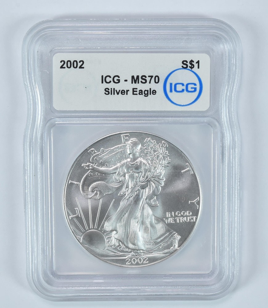 2002 American Silver Eagle MS70 ICG