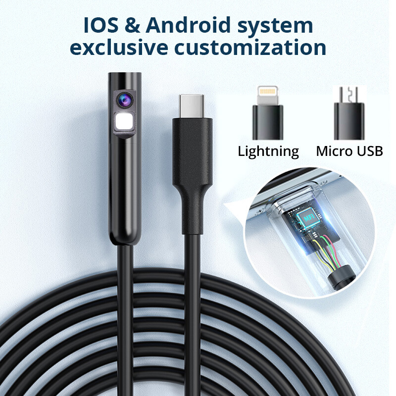 10M Dual Lens Endoscope Borescope Snake Inspection Scope Camera For iOS Android