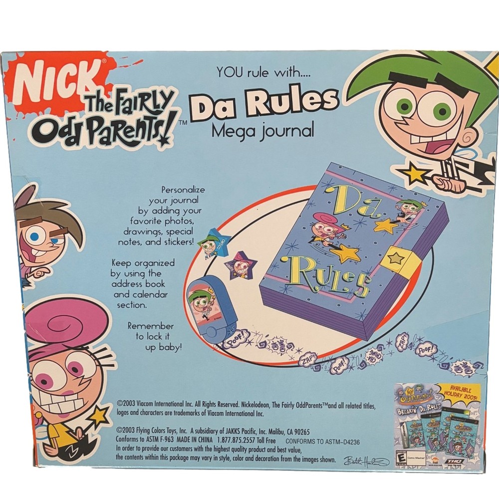 Nickelodian Fairly Odd Parents Da Rules Mega Journal Planner Diary Set