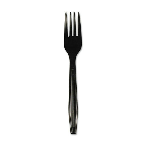 Boardwalk FORKHWBLA Heavyweight Polystyrene Fork Cutlery - Black (1000/Ct) New