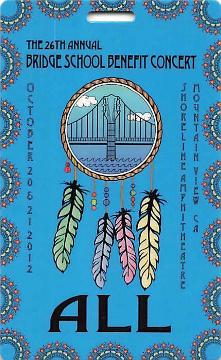 26th Annual Bridge School Benefit Backstage Pass Mountain View 2012 Blue All ...