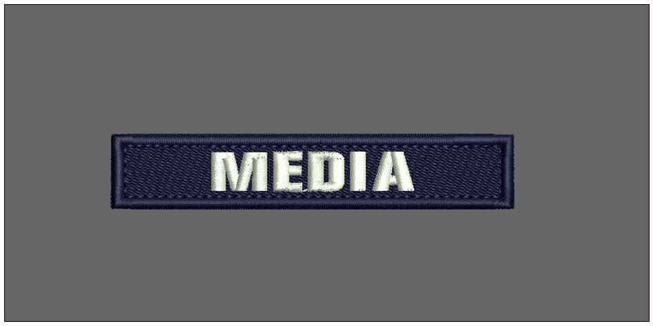MEDIA embroidery patch 0.8x4.7 hook on back navy