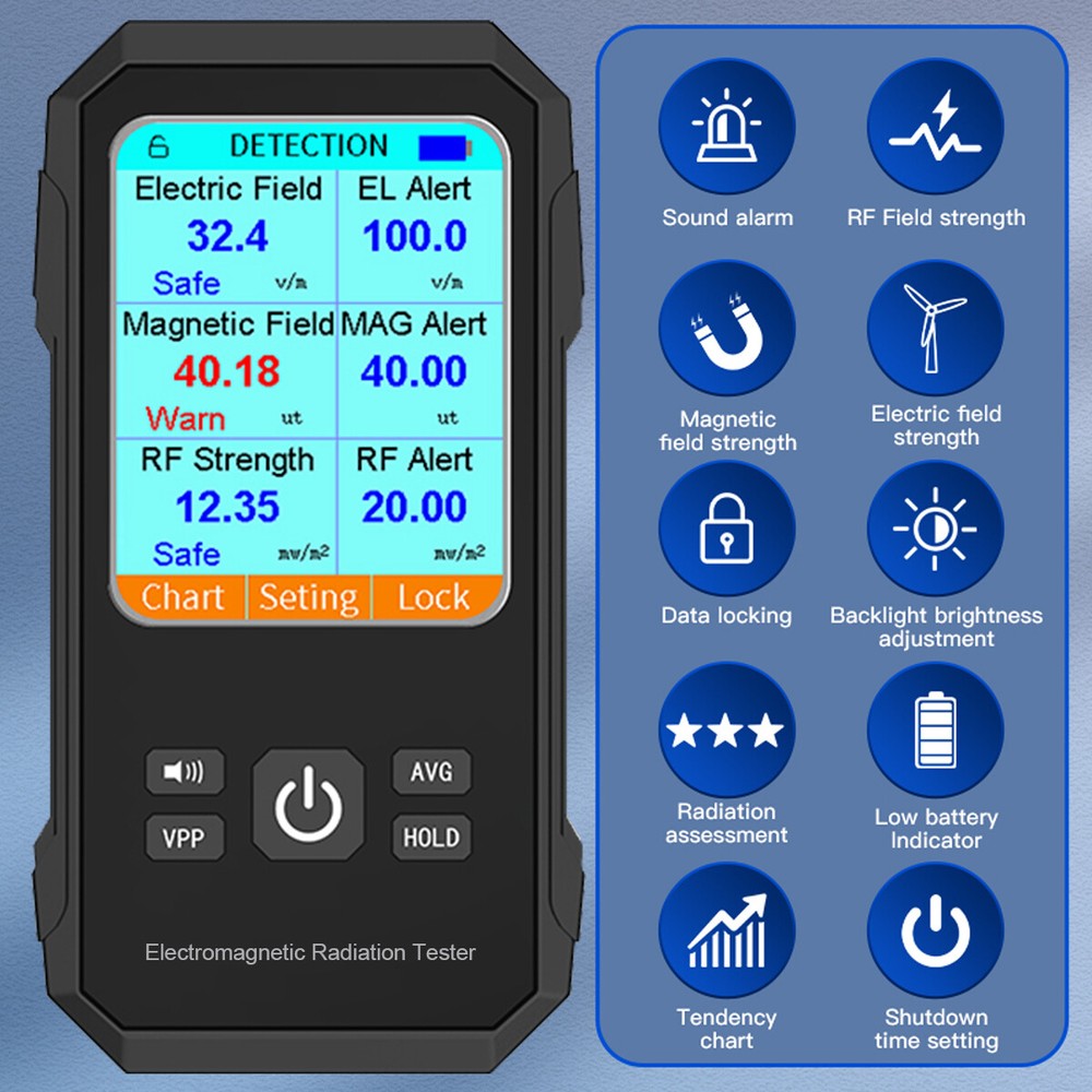 Electromagnetic Field Tester Digital Sensor Reader EMF Meter Radiation Detector