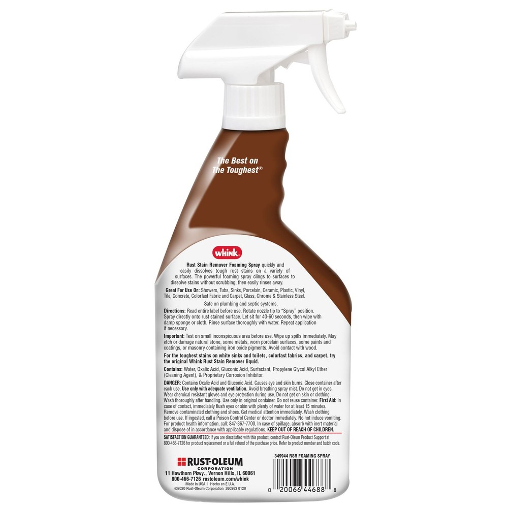 Whink Rust Stain Remover 24 OZ Foam Spray